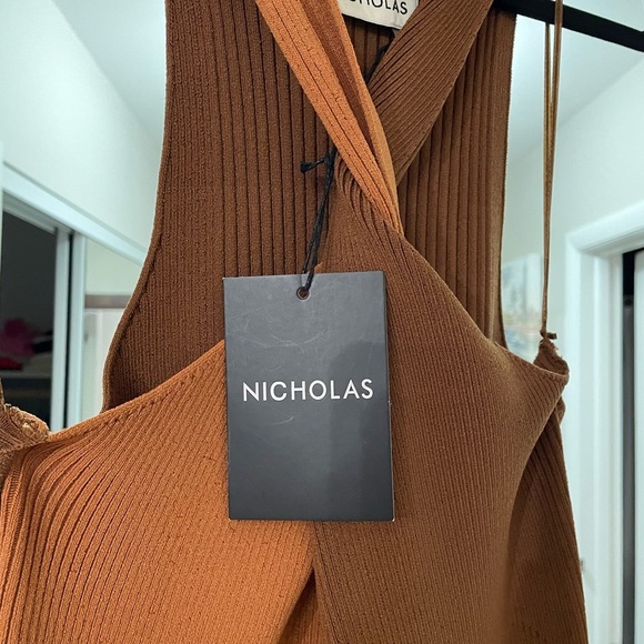 Nicholas Aegle Knict twist front halter midi dress for women - Picture 4 of 7